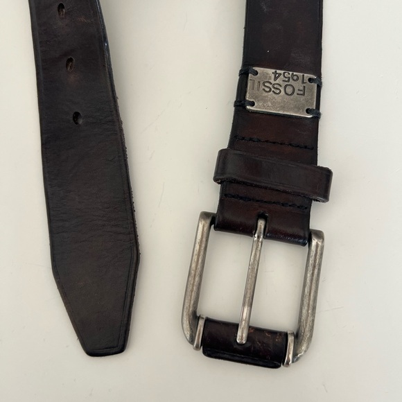 Fossil‎ Brown Leather Belt Men's Size 40 - Picture 7 of 10